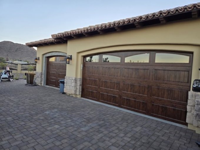 Custom garage door installed by Pride
