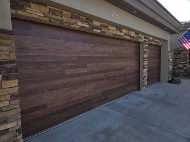 Custom wood-look garage door